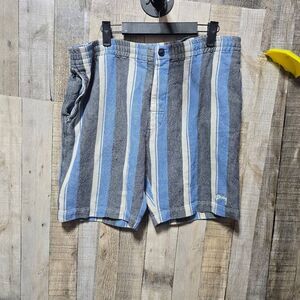 Stussy Woven Stripe Baja Shorts Small Streetwear Coastal Beach